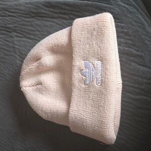 Adidas Blush Pink Knit Logo Beanie Skull Cap Hat